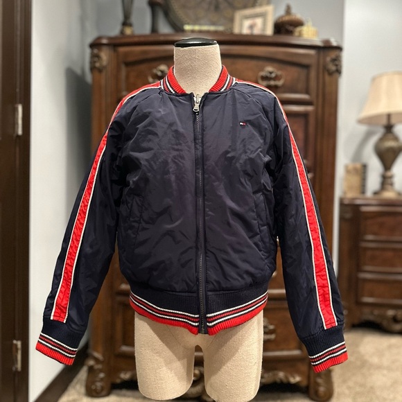 BOYS TOMMY HILFIGER reversible BOMBER JACKET size 4-5 - Picture 9 of 10